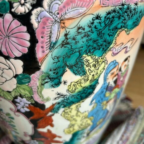 Antique 24" Chinese Famille Rose Large Porcelain Vase 24" Tall - Picture 10 of 16